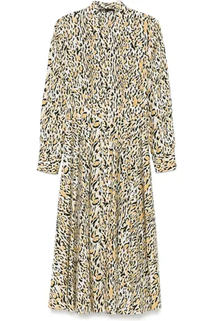 Maje Vestido midi con estampado de leopardo