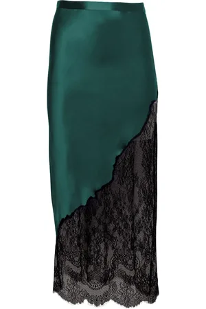 FLEUR DU MAL Falda midi con diseño festoneado