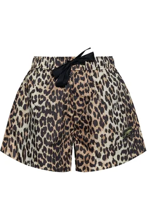 Ganni Bermudas con estampado de leopardo