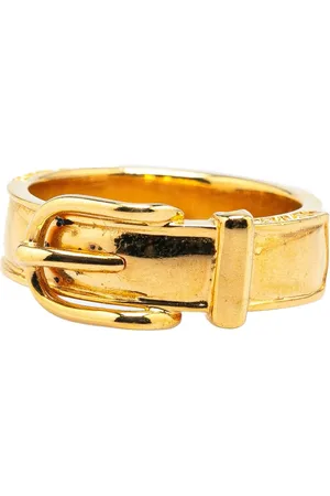 Hermès Broche 20th Century Gold Plated Buckle Bijouterie Fantaisie Scarf Ring