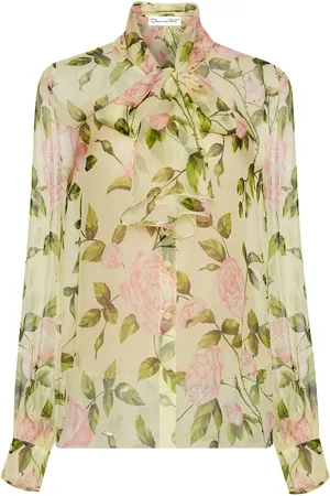 Oscar de la Renta Blusa de seda English Rose