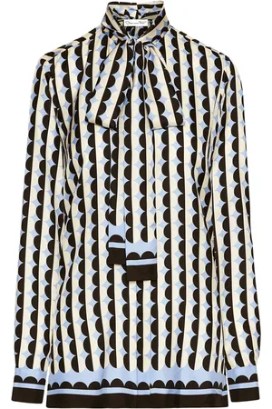 Oscar de la Renta Blusa de seda Geometric Circle