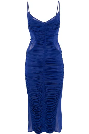 MUGLER Vestido midi con diseño fruncido