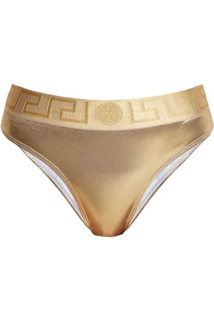 VERSACE Bikini bottom con efecto metalizado