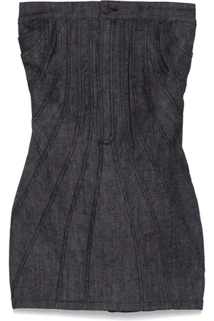 MUGLER Vestido de mezclilla mini strapless