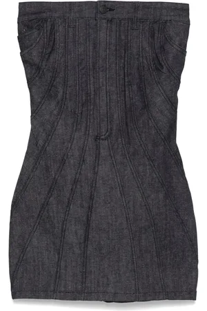MUGLER Vestido de mezclilla mini strapless