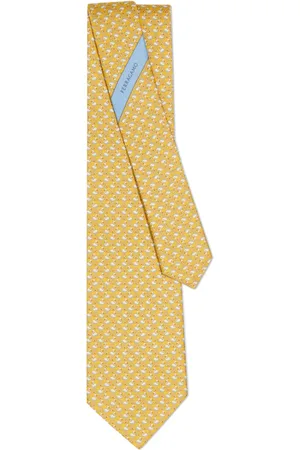 Salvatore Ferragamo Corbata de seda con cisnes estampados