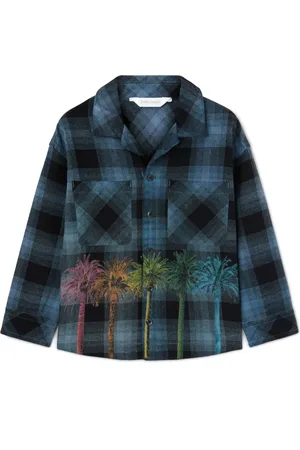 Palm Angels Camisa de franela con logo estampado