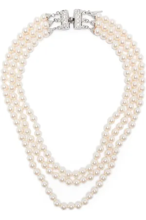 Alessandra Rich Collar Three Rounds Of Pearl