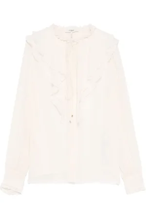 Chloé Blusa de seda con volantes