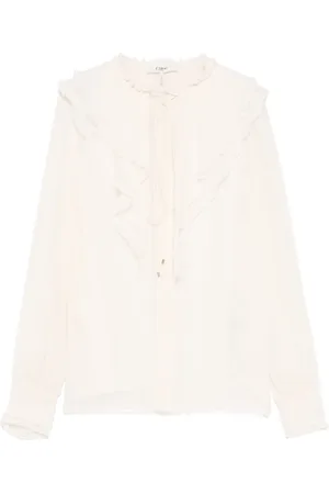 Chloé Blusa de seda con volantes