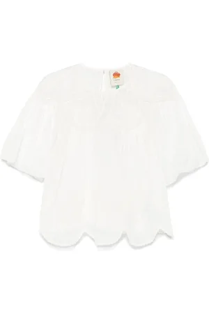 Farm Rio Blusa bordada manga corta