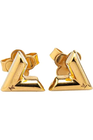 LOUIS VUITTON Aretes Gold Plated Essential V Stud Earrings 2021