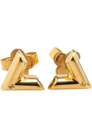 LOUIS VUITTON Aretes Gold Plated Essential V Stud Earrings 2021
