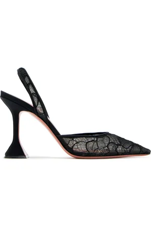 Amina Muaddi Zapatillas Holli Lace con tacón de 95mm