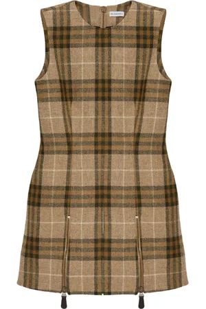 Burberry Vestido midi con cuadros estampados