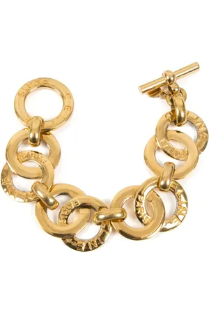 Céline Pulsera de cadena con logo grabado 1990