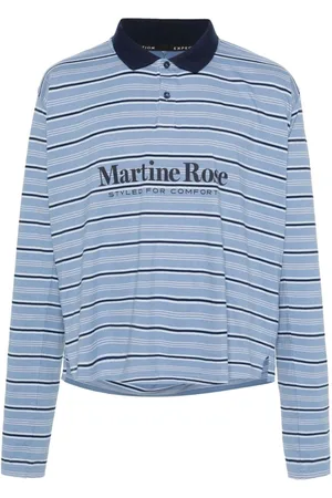 MARTINE ROSE Playera tipo polo con rayas estampadas