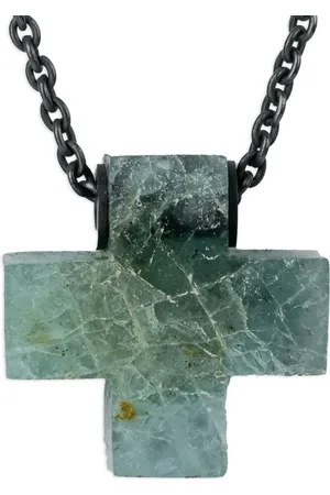 PARTS OF FOUR Collar en plata de ley con aguamarina con diseño de signo más