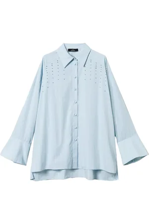 Twin-Set Camisa de popelina con bisel bordado