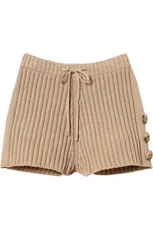 Twin-Set Shorts tejidos de canalé con detalle de botones