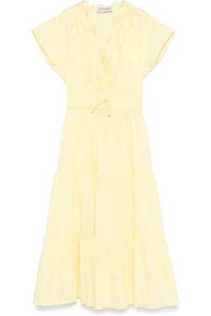 Ermanno Firenze Vestido midi con detalle de encaje