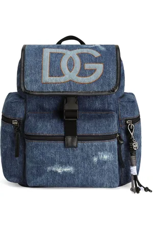 Dolce & Gabbana Mochila de mezclilla con logo y costuras