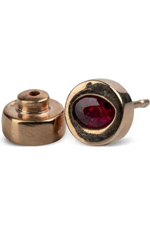 PARTS OF FOUR Arete en plata de ley bañada en oro rosa de 18kt con rubí