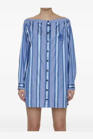 Etro Vestido camisero con rayas estampadas