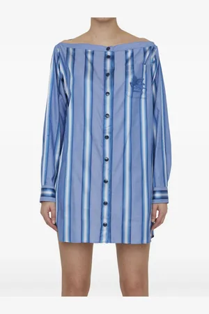 Etro Vestido camisero con rayas estampadas