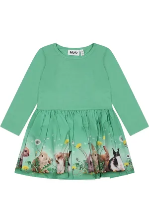 Molo Vestido manga larga con conejo estampado
