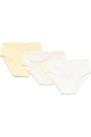 BONPOINT Set de tres piezas de ropa interior con detalle de moño