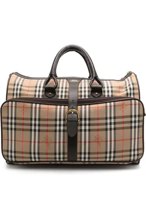 Burberry Bolsa de viaje con cuadros estampados 1990
