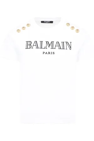 Balmain Playera de algo+on orgánico con logo bordado