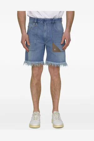 Fendi Fringed denim bermuda shorts