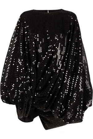 JUNYA WATANABE Blusa drapeada con lentejuelas