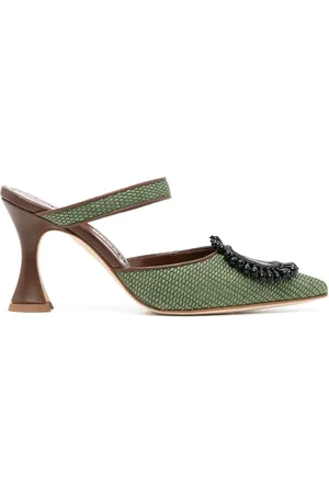Manolo Blahnik Mules con detalle de mostacillas