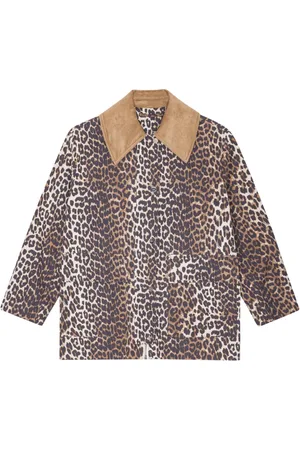 Ganni Chamarra bomber con estampado de leopardo