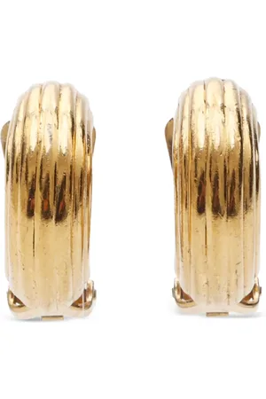 Dior Aretes de clip con medio aro 1990