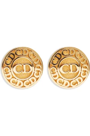 Dior Aretes de clip con logo CD 1990