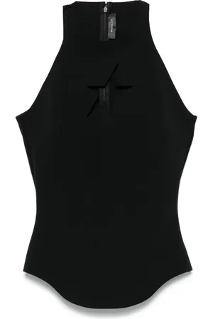 MUGLER Top con aberturas y motivo de estrella