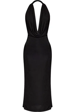 MISBHV Vestido midi con cuello desbocado