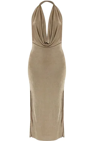 MISBHV Vestido midi con cuello desbocado