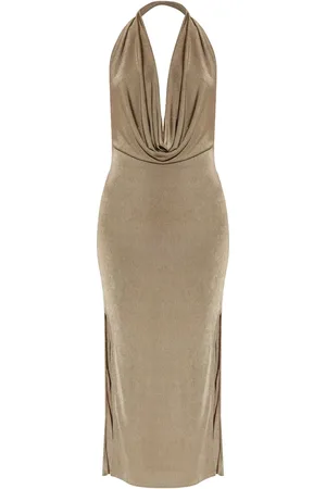 MISBHV Vestido midi con cuello desbocado