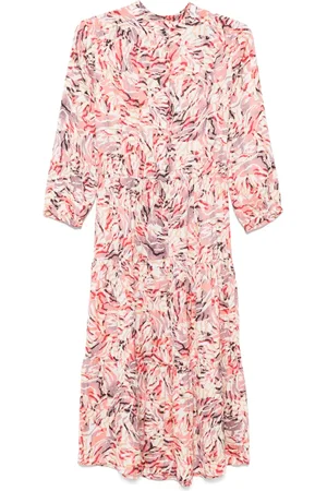 HUGO BOSS Vestido midi con estampado abstracto