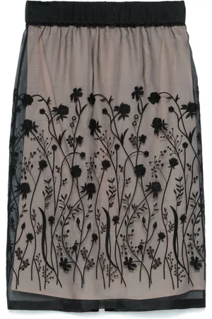 P.A.R.O.S.H. Falda midi con bordado floral