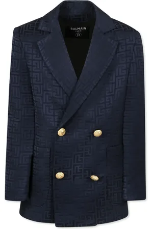 Balmain Blazer con monograma PB en jacquard