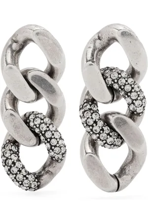 Saint Laurent Aretes con detalles de strass