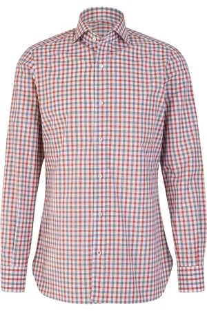 ISAIA Camisa con cuadros estampados