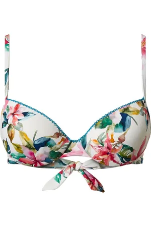 Twin-Set Top de bikini con estampado floral con copa push up